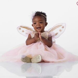 Pottery Barn Kids Pink and Gold Fairy Dress 12-24 months